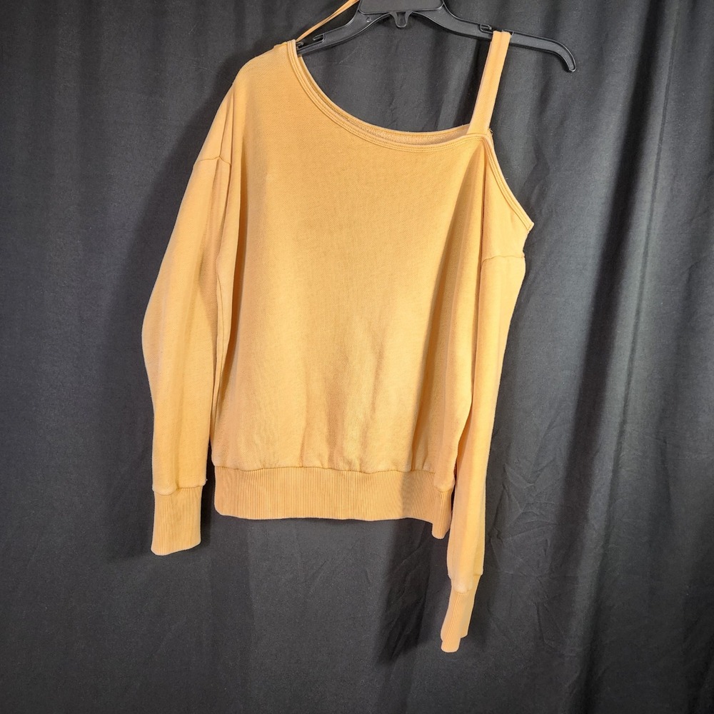 AERO Women's Orange One‎ Shoulder Long Sleeve Sweatshirt Size S